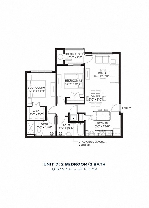 North Range Crossings_2 Bedroom Floor Plan